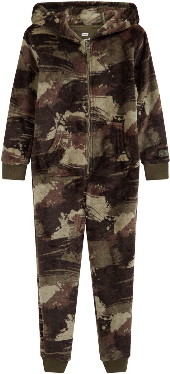WE Fashion Jongens fleece onesie met print