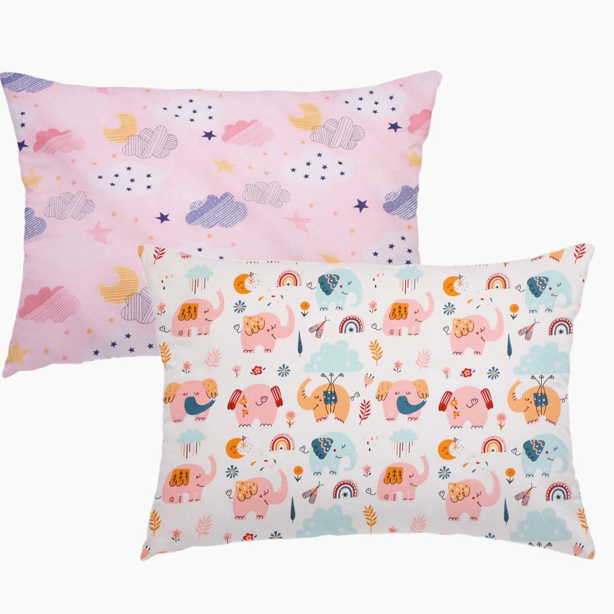 Thijox - Kinderkussensloop 2 Stuks 100% Katoen 40x60 cm Zacht Ademend Hypoallergeen voor Baby's en Peuters, Geschikt voor Jongens en Meisjes, Kussensl