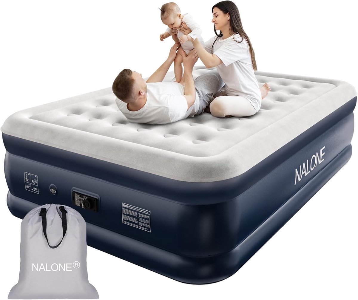 Thijox - 2 Persoons Luchtbed Zelfopblazend Luchtmatras met Geïntegreerde Pomp - Opblaasbaar Bed in Slechts 3 Minuten - Perfect voor Familievakanties,