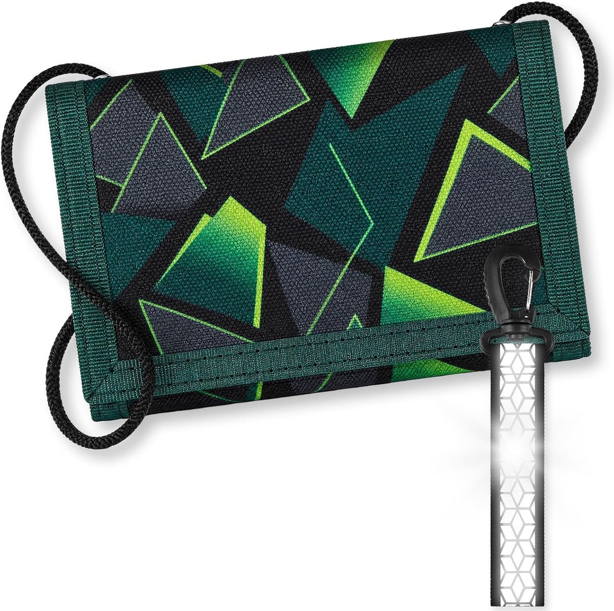 Thijox - Kinderen Portemonnee met Sleutelhanger, Drievoudig Opvouwbaar, Abstracte Geometrie, Veilig voor Jongens en Meisjes, Perfect Verjaardagscadeau