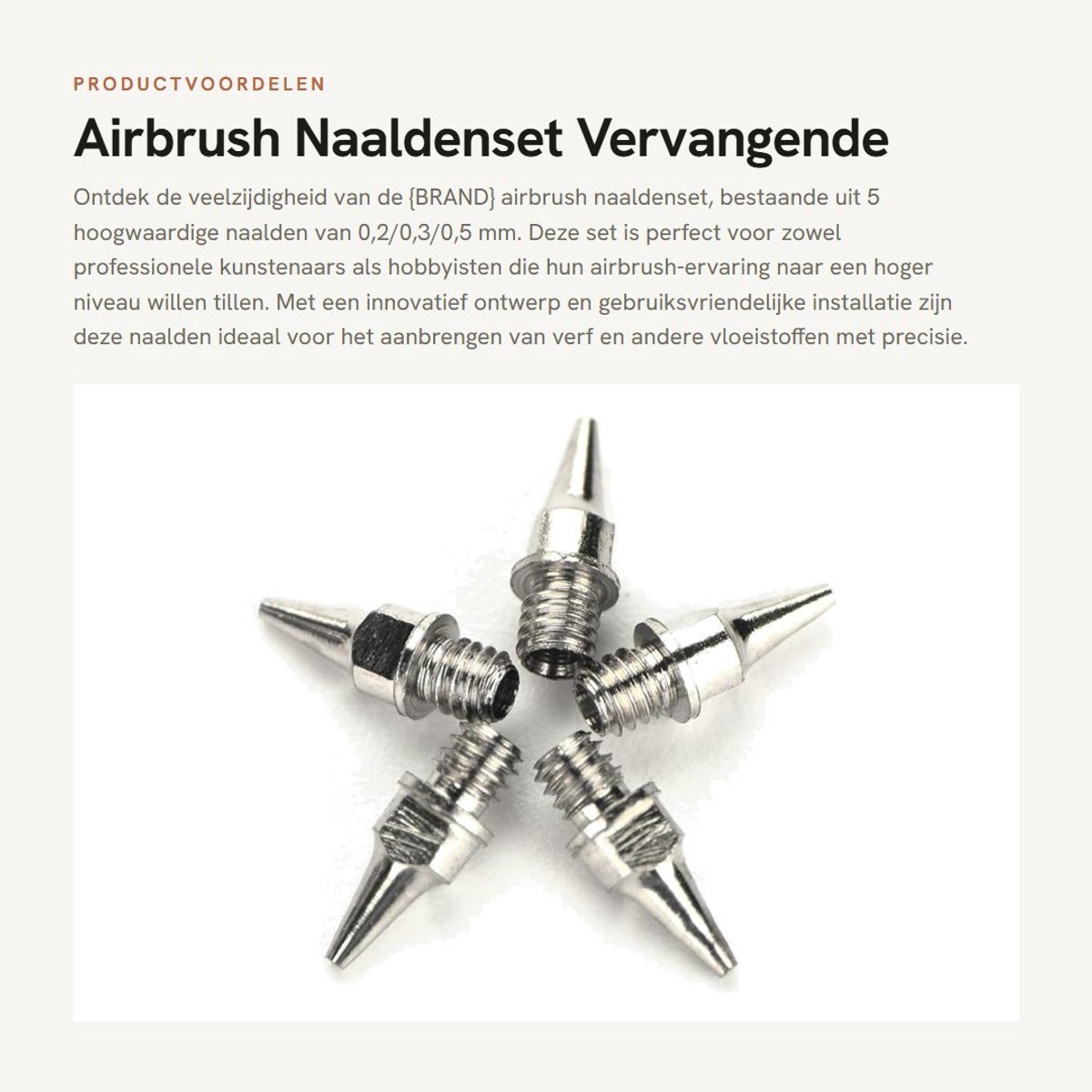 Dailygoods- Airbrush-Naaldenset 5 Stuks - Vervangende Sproeiers - Roestvrij Staal - Professionele Accessoires - Hoogwaardige Kwaliteit - Eenvoudig te Installeren