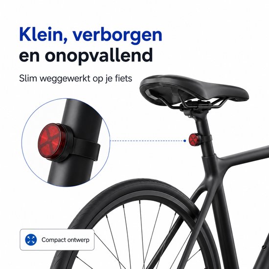 GPS tracker fiets – Werkt met Apple Find My & Android Find Hub - Inclusief GPS tracker - Fietsreflector - Zonder abonnement - Onbeperkte lokalisering - Vervangbare batterij - Met geluidssignaal - Fiets tracker - Anti diefstal - Waterdicht