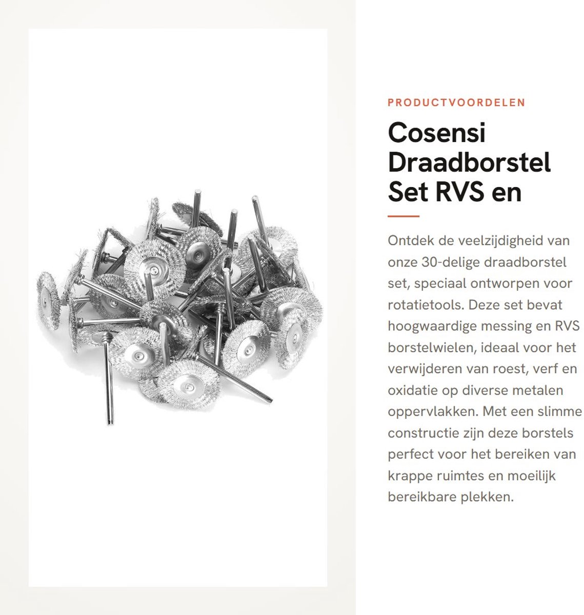 Dailygoods- Draadborstel Set 30 Stuks - Borstelset Boormachine - Borstelstrip - Roestverwijdering - Polijstwielen - Geschikt voor Smalle Ruimtes