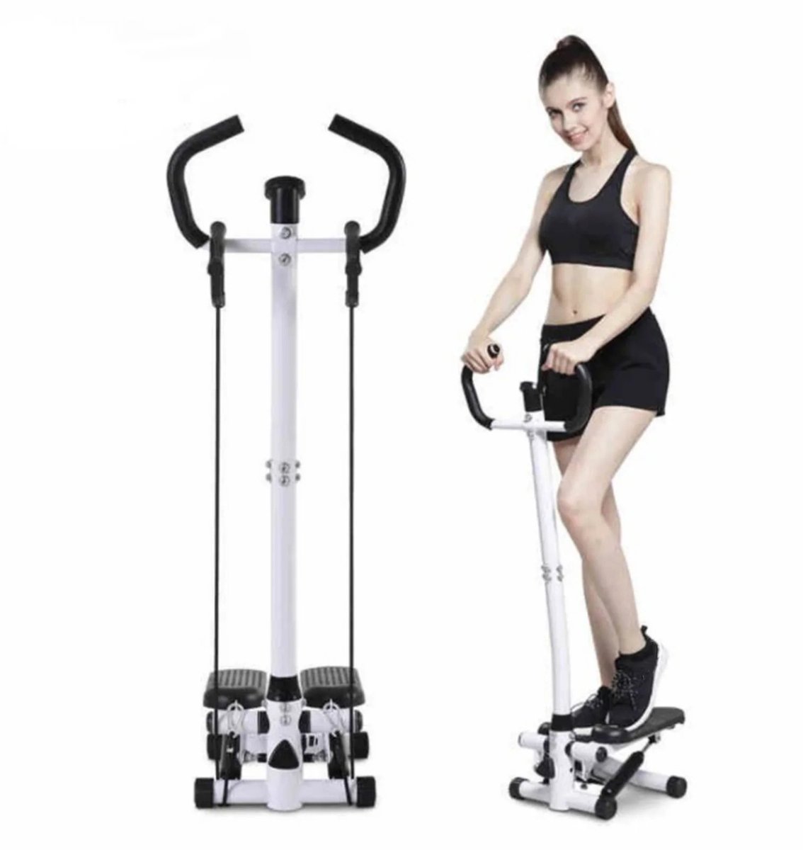 Dailygoods Gezondheid en fitness Traptrede met handgreep, verstelbare hoogte, gelenkschonending Cardio-training voor leg