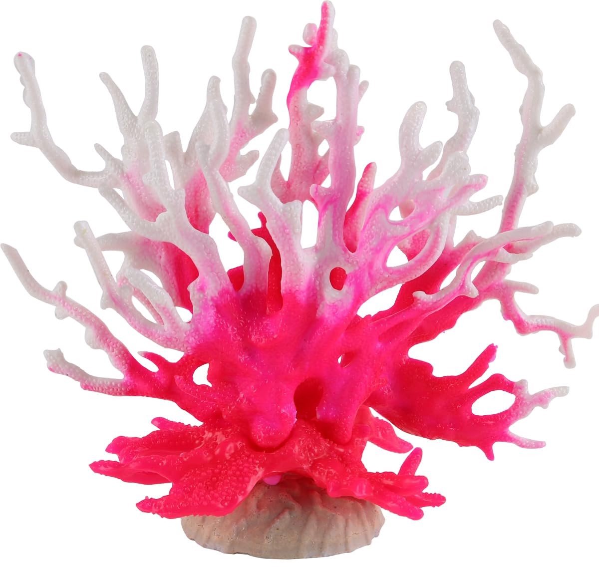 Dailygoods- Waterplanten Kunstmatig - Koraalrifdecoratie - Aquariumdecoratie - Ornament voor Vissenkommen - Roze/Wit - Afmetingen 17x6,5x14,5 cm