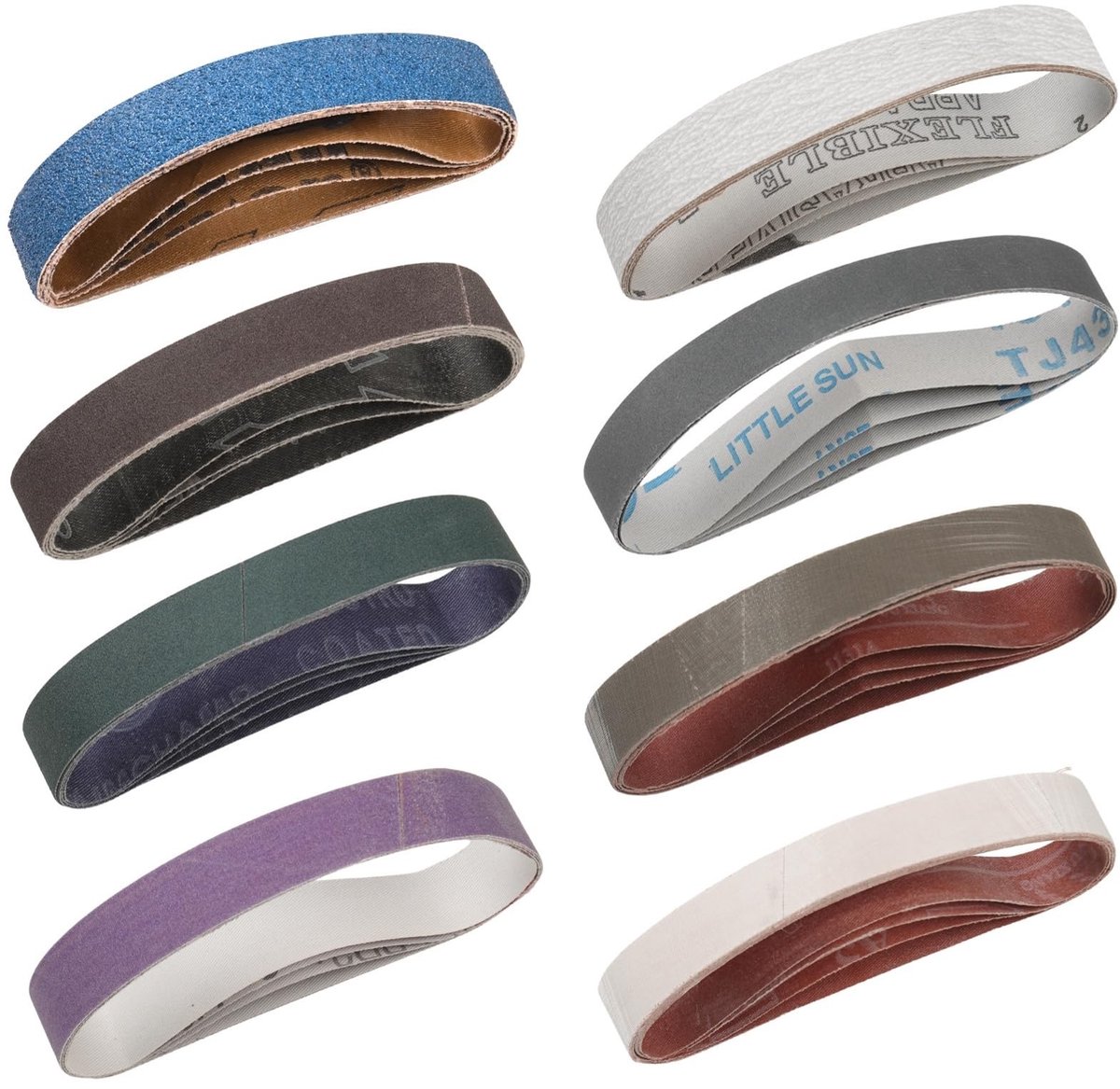 Dailygoods- Schuurband 19 x 305 mm - 32 Stuks - Korrel 120/180/240/400/600/800/1000/3000 - Zirkonia/Aluminium/Keramiek - Compatibel met Work Sharp - Premium slijpmiddel - Slijpband