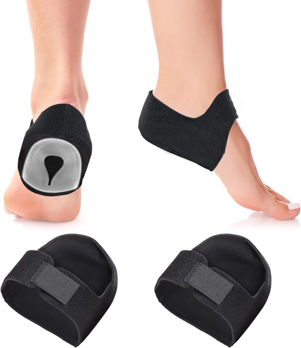 Heel Pad,Heel Spur,Insoles,Gel,Heel Protection,Silicone Pad,Non-Slip Heel Spur for Bone Spur,Pain (Black L) - ShopVlot