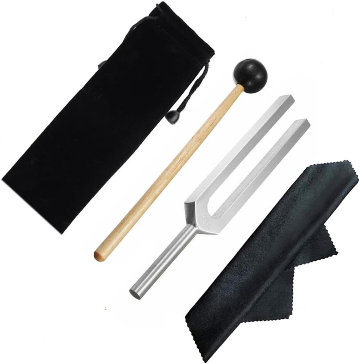SnelShoppen - Tuning Fork 432Hz Set - RVS Tuning Fork, Aluminium Tuning Fork voor Muziekinstrumenten, Gitaar, Viool, Inclusief Opbergzak en Schoonmaak