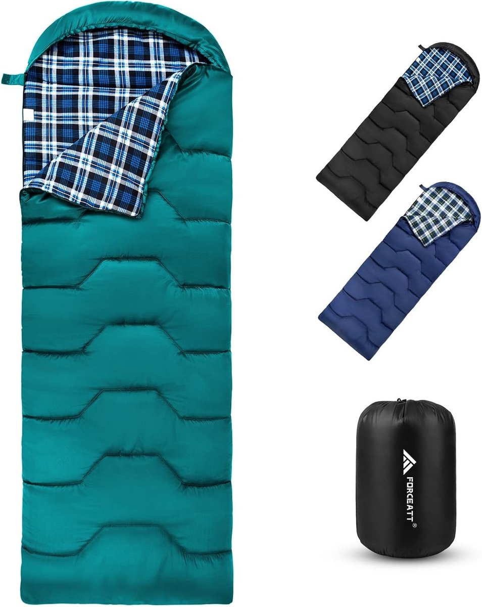 Slaapzak voor 3-4 seizoenen, -5°C flanel en 20°C polyester, waterdicht en warm voor kamperen, binnen en buiten gebruik, ideaal voor koude weersomstandigheden.