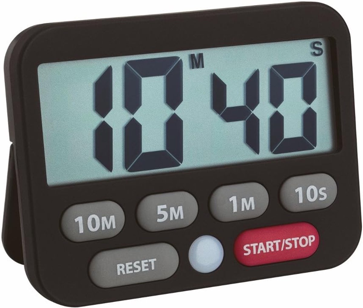 Thijox - Digitale Timer en Stopwatch met Extra Luid Alarm, Snelle Tijdinvoer, Magnetisch, Standaard en Ophangbeugel, Kunststof, Zwart, Ideaal voor Keu