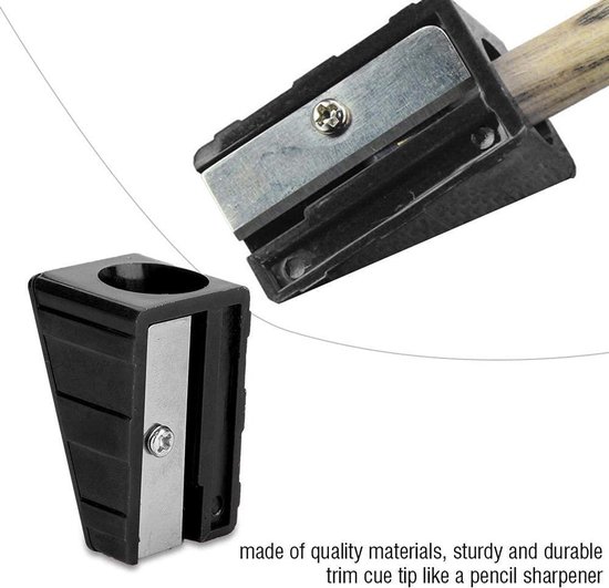 Cue Tip Trimmer - Biljart Accessoire - Handig en Draagbaar - Zwart - 3-in-1 Tool - Voor Beginners en Professionals - Metaal — afbeelding 2