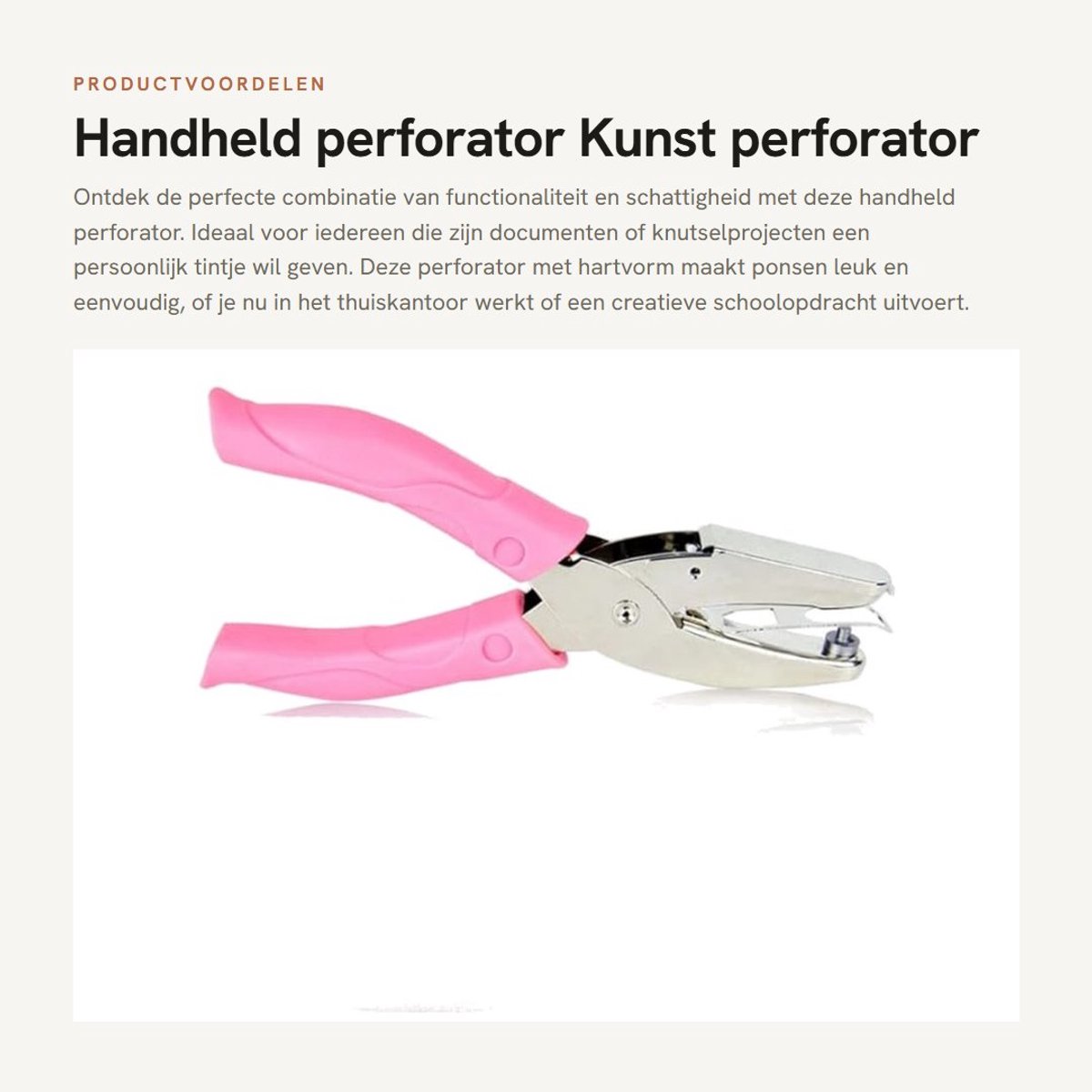 Dailygoods- Perforator Handheld - Metalen Perforator - Lichtgewicht - Afneembare Beschermhoes - 5 Patronen - Geschikt voor Scrapbooking - Ponsmachine