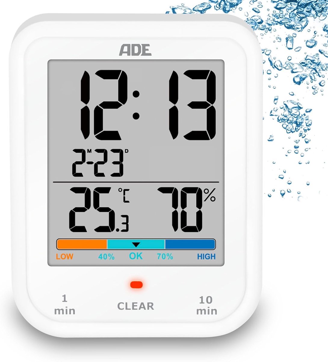Thijox - Digitale Badkamerklok met Hygrometer en Thermometer | Waterdicht IP65 | Douchetimer met Aftelfunctie | Groot LCD-Scherm met Datumweergave | P