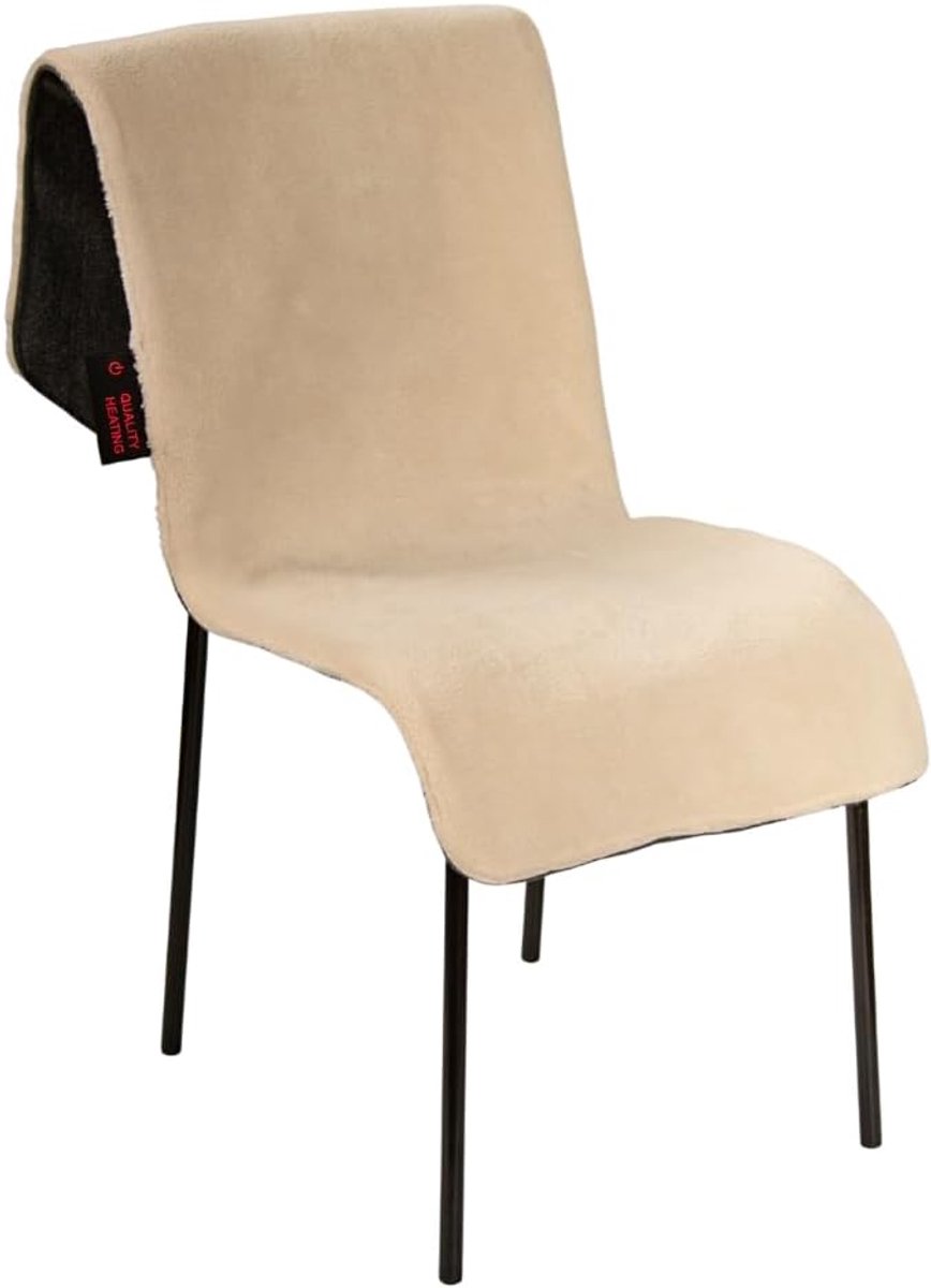 SnelShoppen - Warmy Warmte Dekentje Teddy 45 x 135 cm - Zwart Pluche - Draadloze en Stijlvolle Infrared Warmte Dekens - Oplaadbaar, Tot 32°C, 2 Warmte