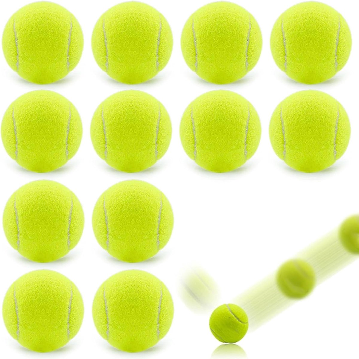 Thijox - 12 Stuks Tennisballen voor Training, Perfect voor Tennistraining, School, Huisdier Spel, Kleurgecodeerd, Duurzaam en Veelzijdig