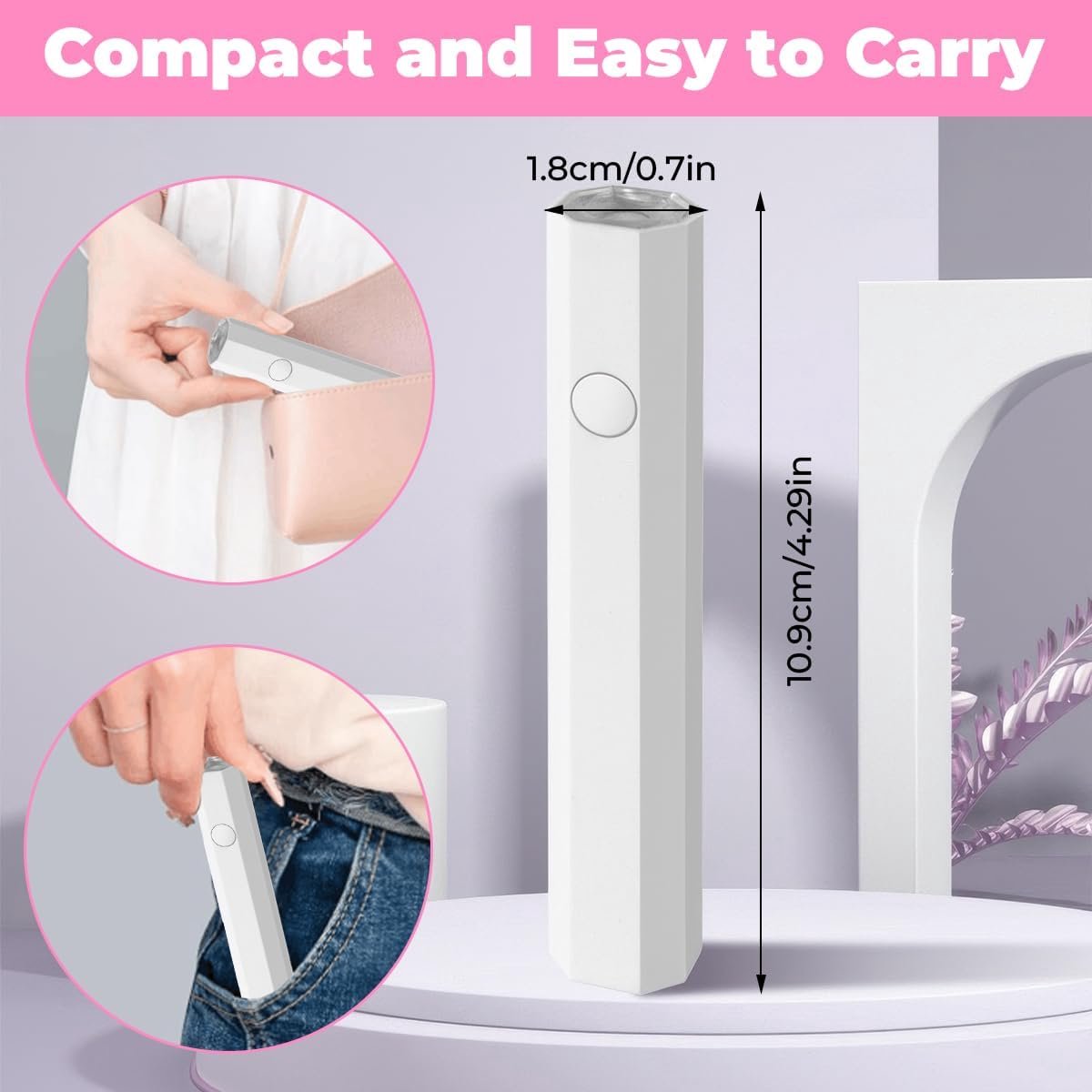 Thijox - Mini UV-lamp voor nagels, Oplaadbare LED-lamp voor Gelnagels met Standaard, 20s/60s Tijdinstellingen, Draagbare Nagelverzorging, Ideaal voor — cadeau in Verzorging - foto 4