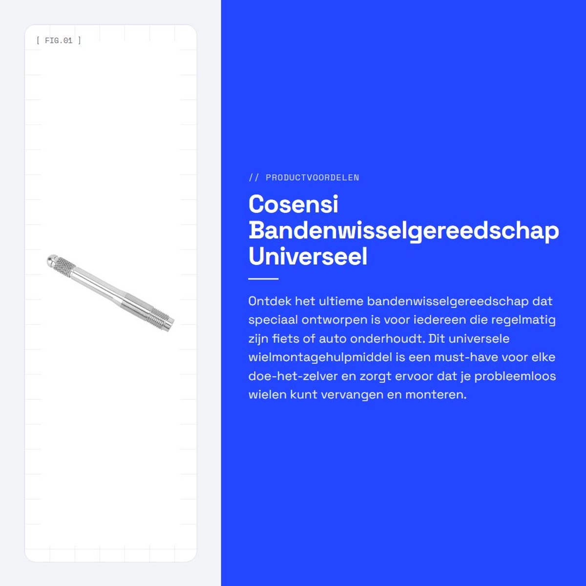 Dailygoods- Bandenwisselgereedschap Roestvrij Staal - Wielmontagehulpmiddel - Velgenwisselgereedschap - M14-1.25 - Bevestiging Wiel aan Naaf - Eenvoudig in Gebruik - Wielmontagegereedschap