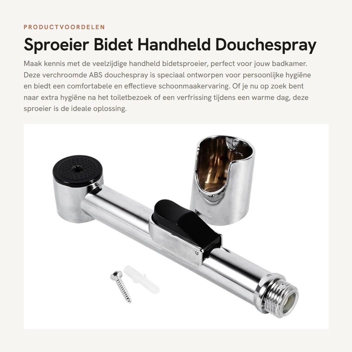 Dailygoods- Bidet Sproeier Handheld - Draagbare Bidet - Verchroomd ABS - Duurzaam - Glanzende Afwerking - Eenvoudige Installatie - Handbidet
