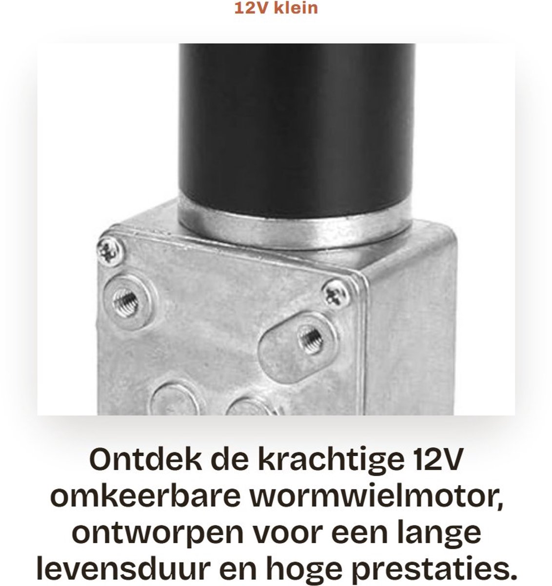 Dailygoods- Wormwielmotor 12V - Omkeerbaar - Hoge torsie - Geluidsarm - Slagvast - Kogellagerontwerp - Elektromotor