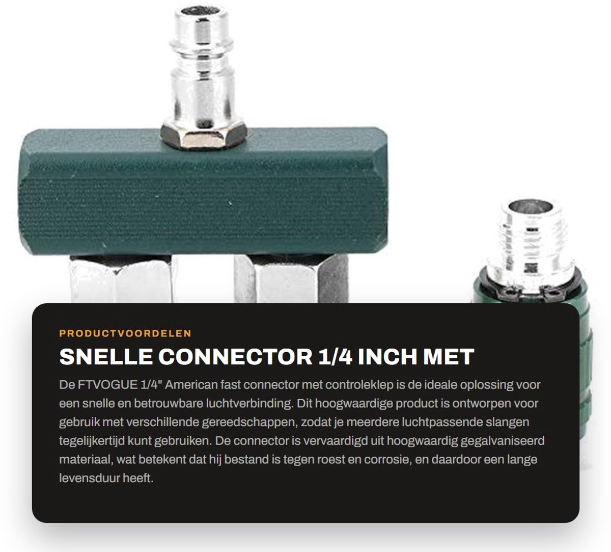 Dailygoods- Snelkoppeling - Hoge kwaliteit gegalvaniseerd materiaal - Snelle verbinding - Controleklep - Man/vrouw aansluiting - Duurzaam ontwerp - Betrouwbare prestatie - Luchtkoppeling