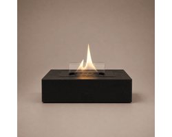 Tenderflame Daisy Tafelhaard - Natural Concrete Zwart - Brede Vlam - Tenderfuel - Bio-Ethanol Alternatief - Rookvrij en geurarm