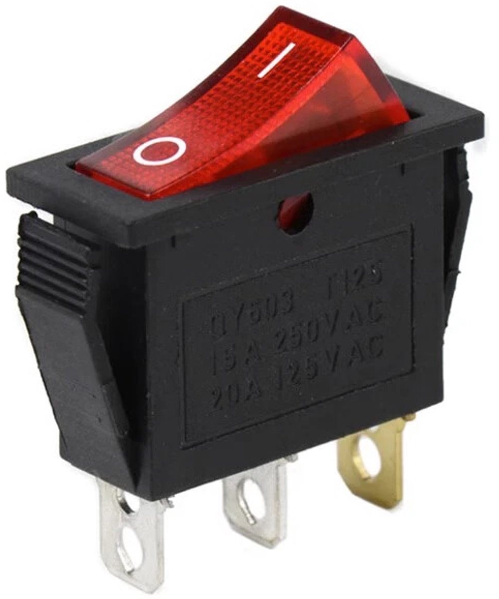 21x15 mm tuimelschakelaar 6 ampère - 250 volt on/off schakelaar - wipschakelaar - gmp
