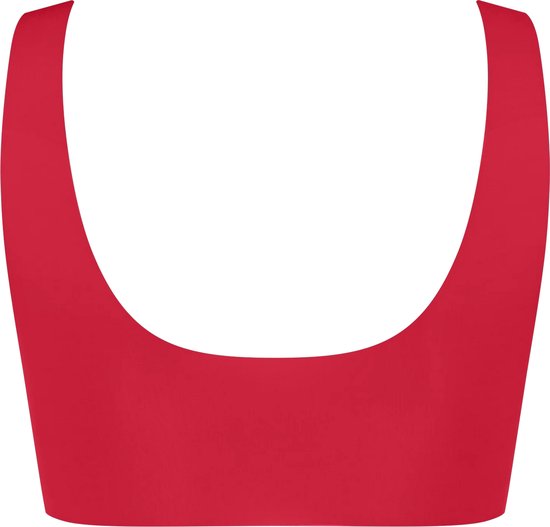 Rode Sloggi bralette met vierkante halslijn, zonder model.