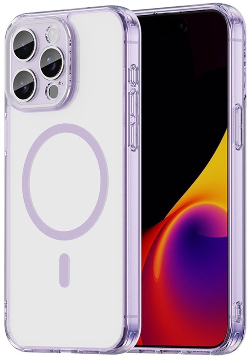Coverup Hoesje - Geschikt voor iPhone 15 Pro Max Hoesje - Coverup Clear TPU Back Cover - MagSafe Compatible - Paars