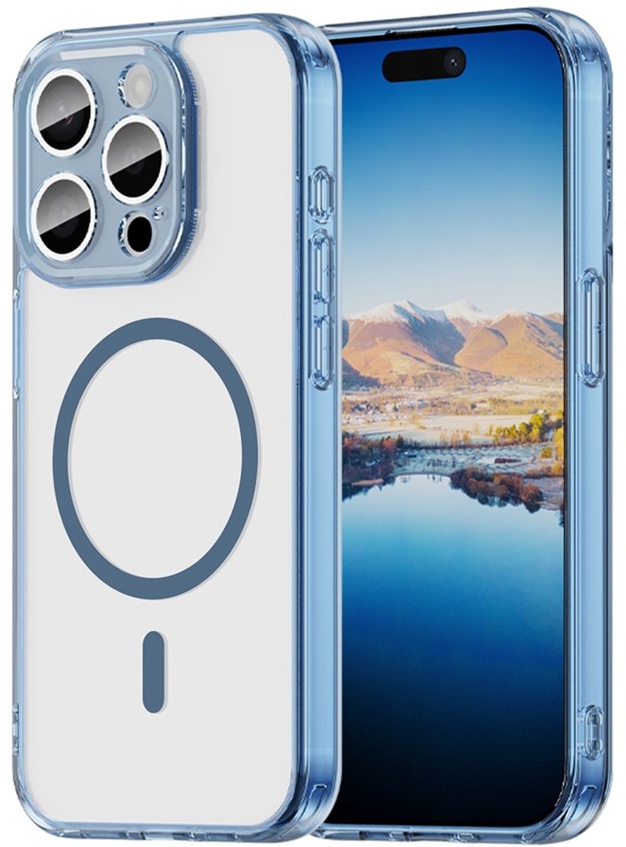 Coverup Hoesje - Geschikt voor iPhone 15 Pro Hoesje - Coverup Clear TPU Back Cover - MagSafe Compatible - Blauw