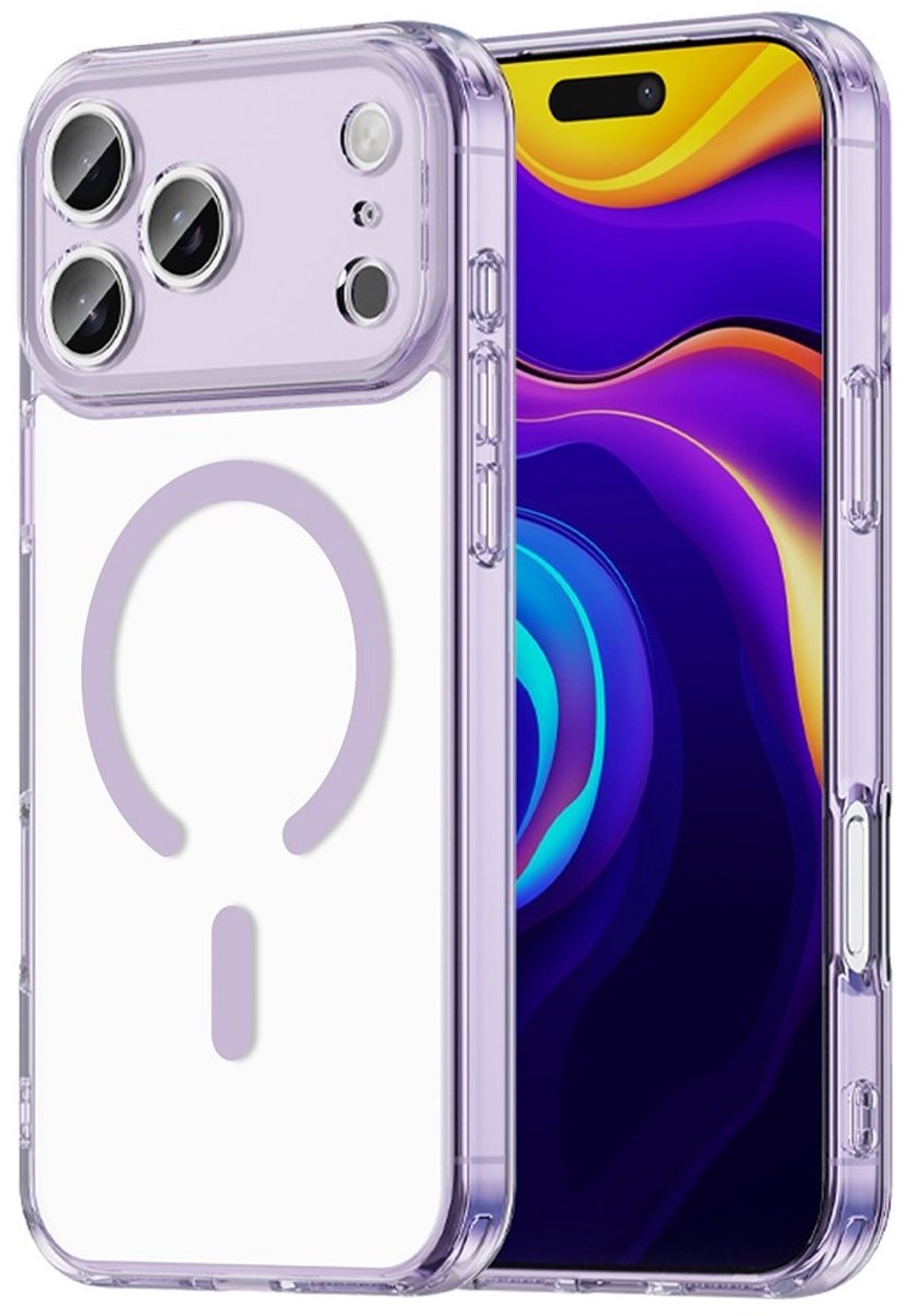 Coverup Hoesje - Geschikt voor iPhone 17 Pro Max Hoesje - Coverup Clear TPU Back Cover - MagSafe Compatible - Paars