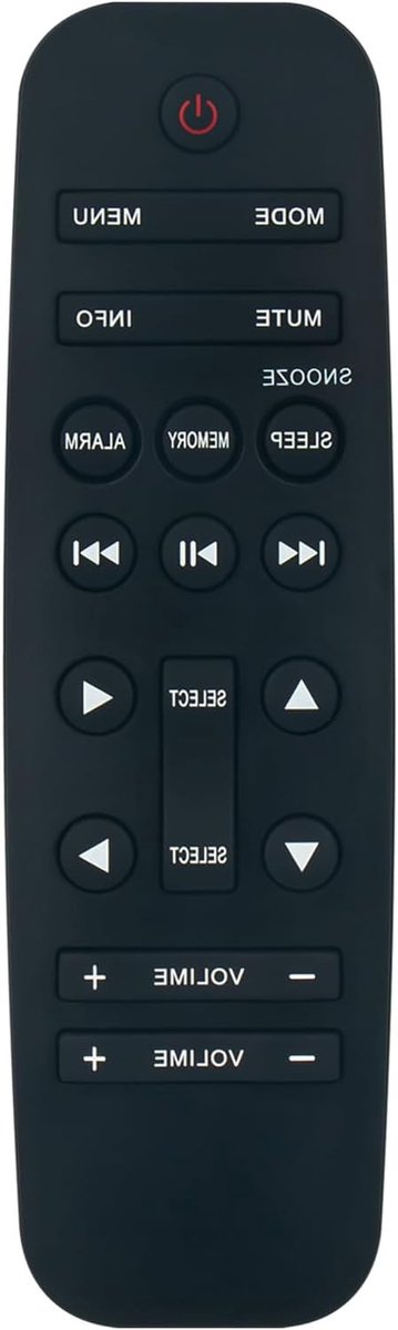 Vervangende afstandsbediening - Universele bediening - Radio bedienen - Direct te gebruiken - 6 x 10 cm - Zwart