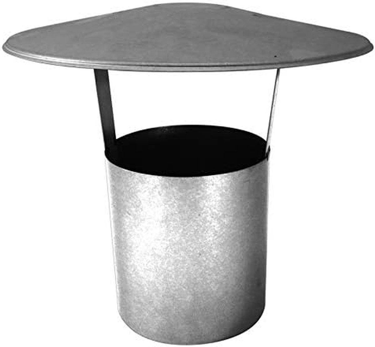 Regenhoed Kachelpijp - Afvoerbuis Dak - Verbrandingsgassen Afvoeren - Vuurgealuminiseerd Staal - Diameter 130 mm - Zilver