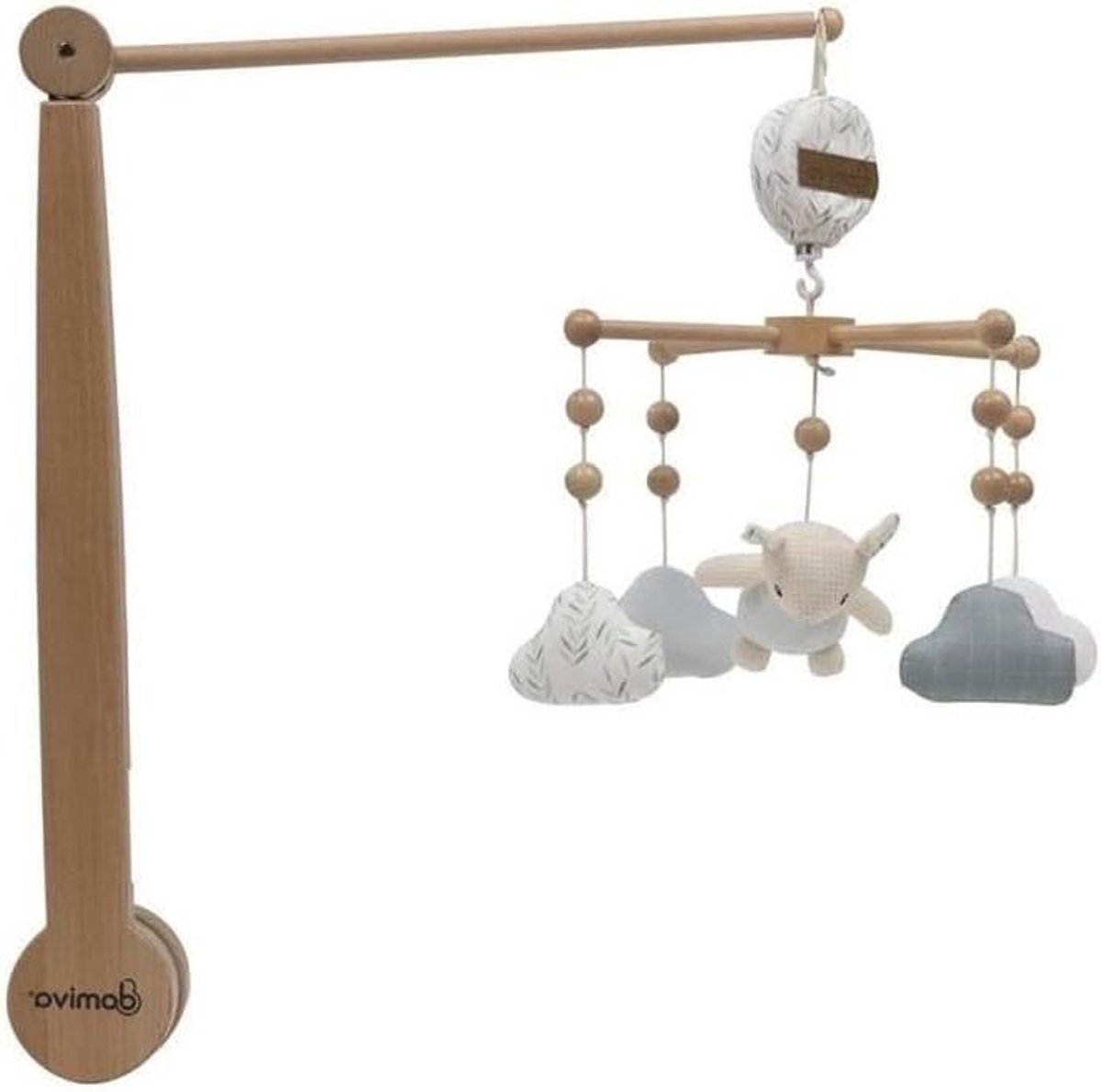 Muziekmobiel baby - Wiegdecoratie - Baby vermaken - Draaibaar en verstelbaar - 40 cm - Wit groen