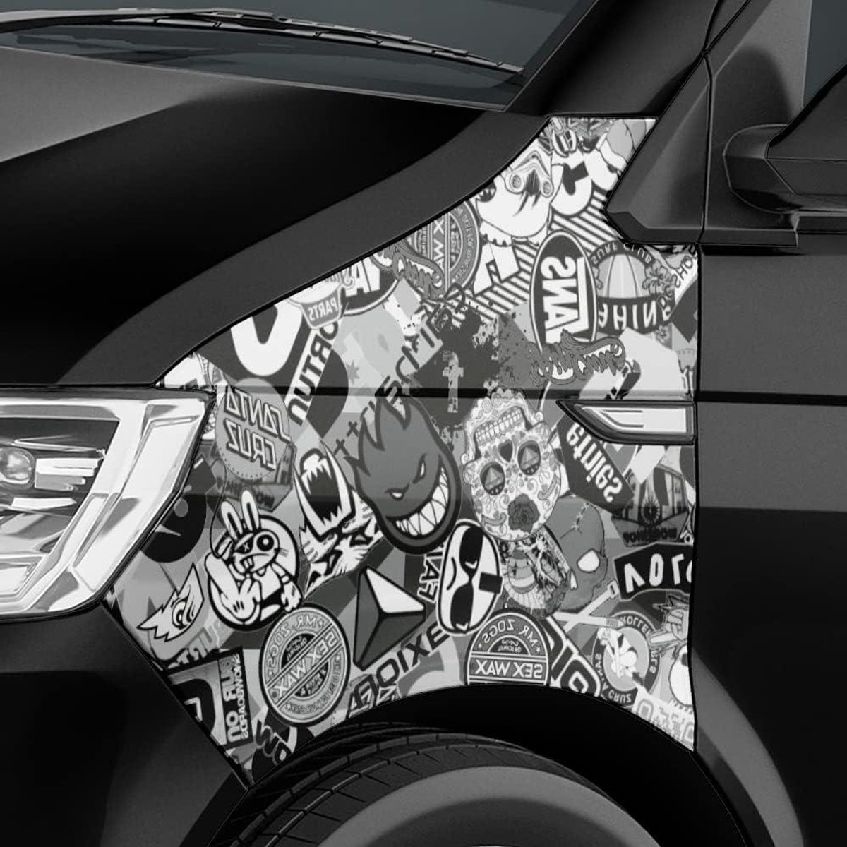 Autofolie Stickerbomb - Car wrapping folie - Voertuig personalisatie - Luchtkanaaltechniek