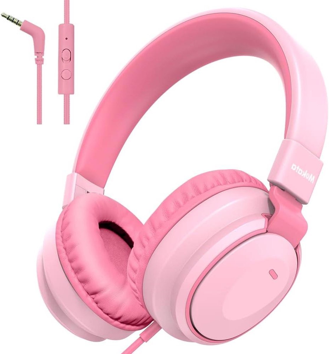 Kinderkoptelefoon - Over-ear headset - Veilig luisteren - Volumebegrenzing - 1.2 meter snoer - Roze