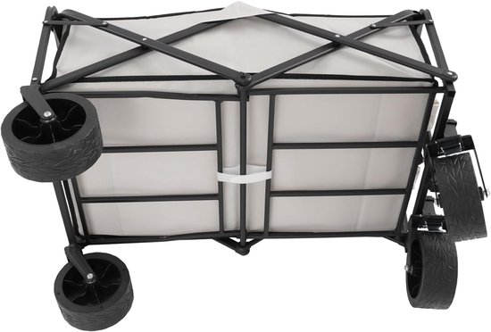 Bolderkar Opvouwbaar - Handkar All-Terrain - Boodschappen Vervoeren - Extra Brede Banden - 115 kg Draaglast - Kaki van Bolderkar Opvouwbaar — afbeelding 5