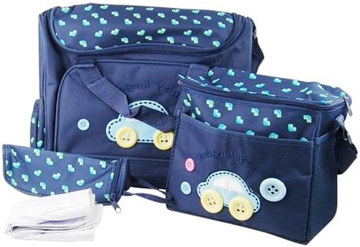 Baby Luiertas Set - Mama Tas - Baby Verzorging - Waterproof Materiaal - 4 Delig - Grijs