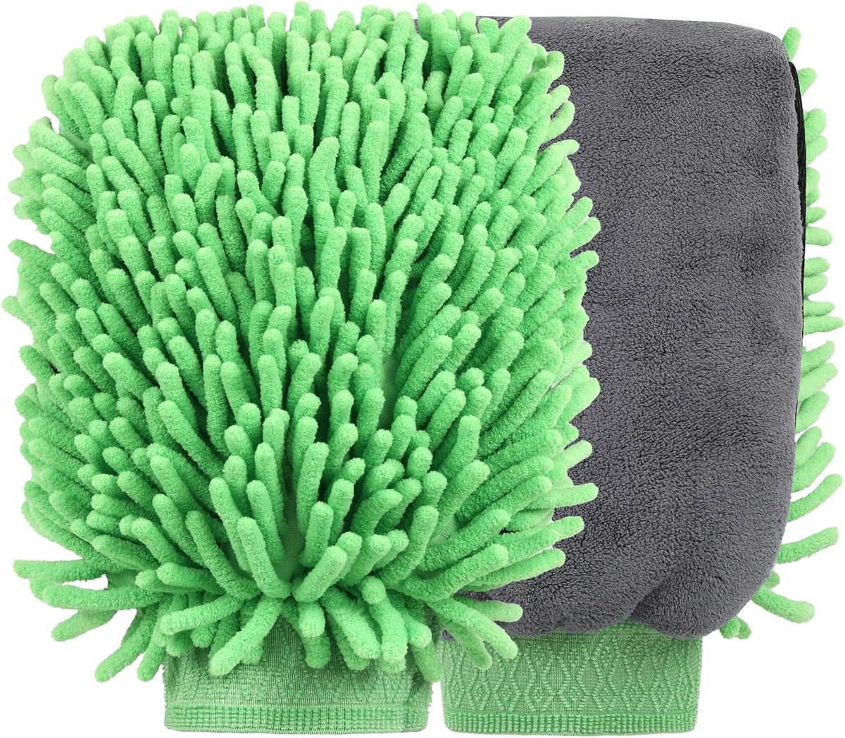 Autowashandschoenen - Microvezel doeken - Auto Reinigen - 3-in-1 Reiniging - 25 x 18 cm - Groen