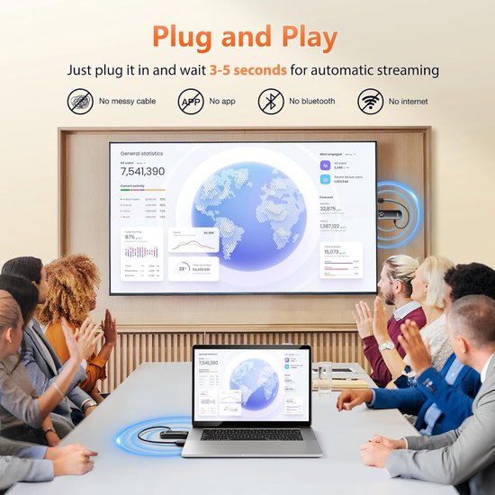 Draadloze HDMI Zender Ontvanger - Streamer Kit - Scherm Delen - 50 Meter Bereik - 4K Kwaliteit - Grijs — afbeelding 4