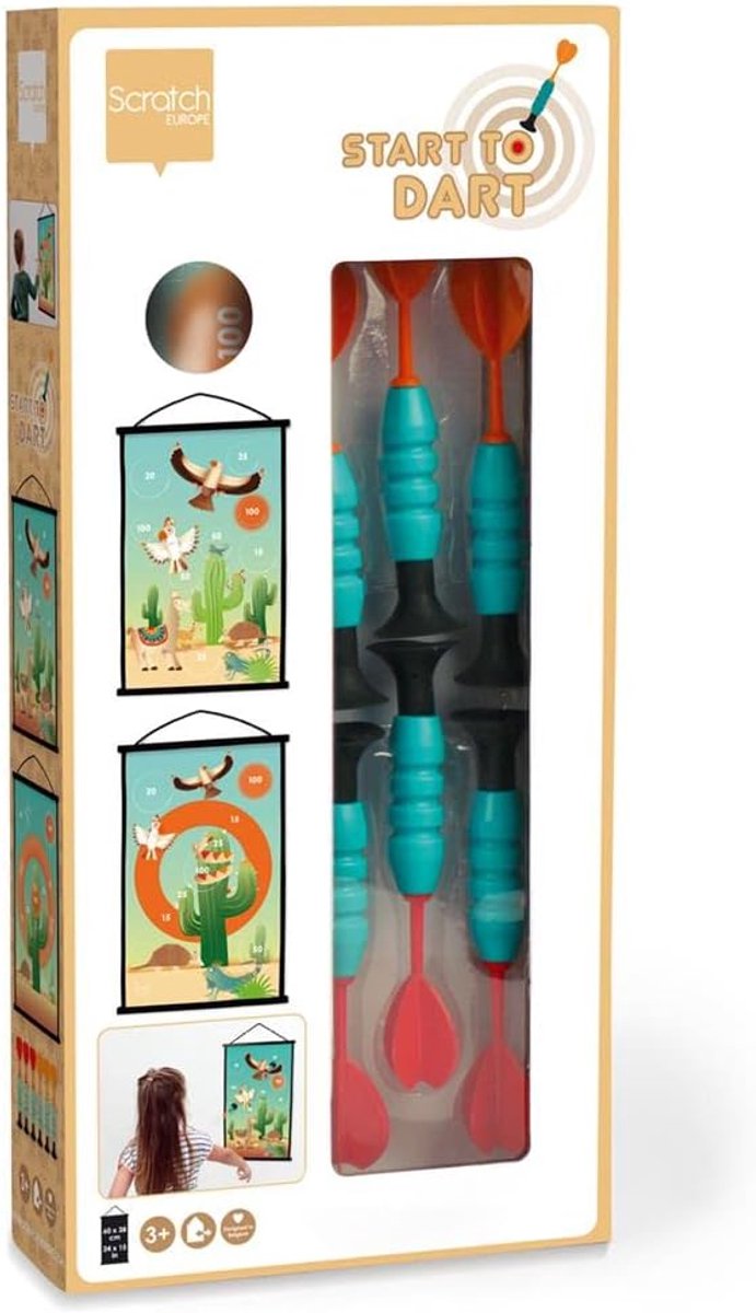 Dartspel Kinderen - Speelset Pijlen - Binnen Buiten Spelen - Zachte Zuignap Pijlen - 6 Pijlen - Blauw — afbeelding 3