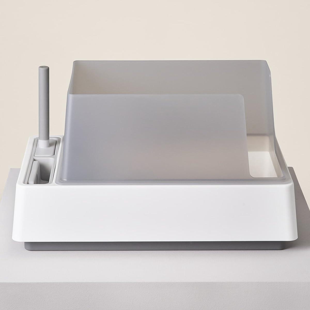 Kattenbak - Huisdier Toilet - Hygiënisch Houden - Geïntegreerd Gereedschap - 66 cm Lengte - Wit