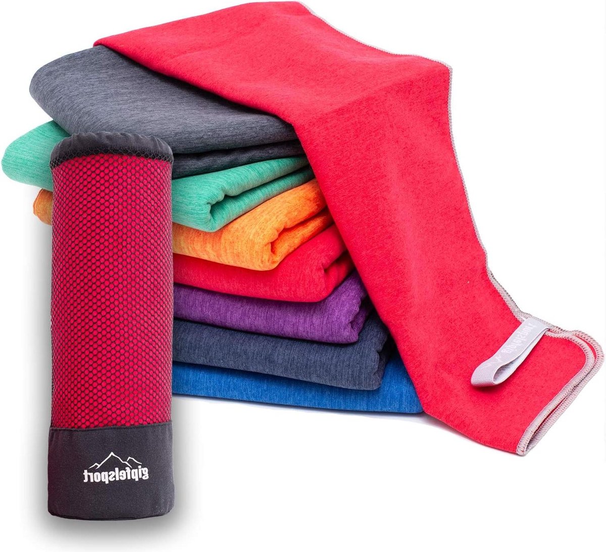 Microvezel Handdoek - Sneldrogende Doek - Reizen en Sport - Compact en Lichtgewicht - 200x90cm - Rood