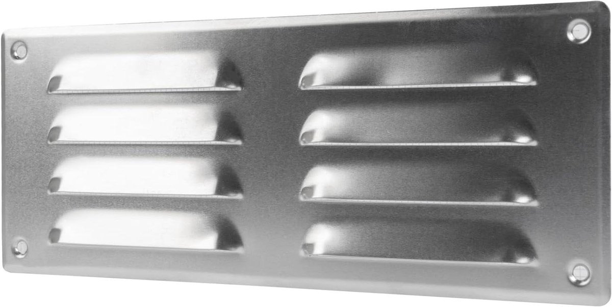 Ventilatie rooster - Lucht rooster - Ventilatie regelen - Met insectenhor - 260x105mm - Aluminium
