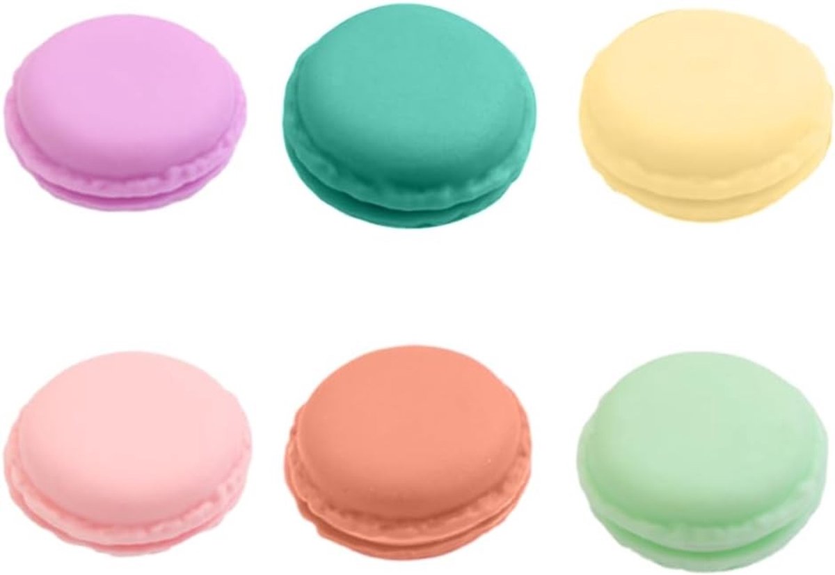 Mini opbergdozen voor macarons - 6 stuks, kleine sieradenbox voor pillen, oorbellen, ringen en kleurrijke kralen