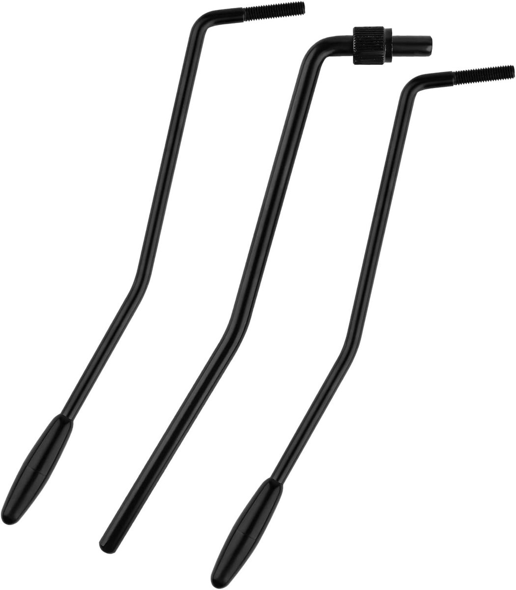 3 Stuks 5mm/6mm Tremolo Bar voor Elektrische Gitaar, Whammy Bar voor Standaard US/Mexicaanse Gitaren (Zwart)