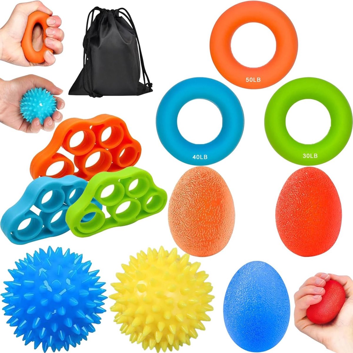 Handtrainer voor vingers en gripversterking, ideaal voor therapie bij artrose en stressverlichting