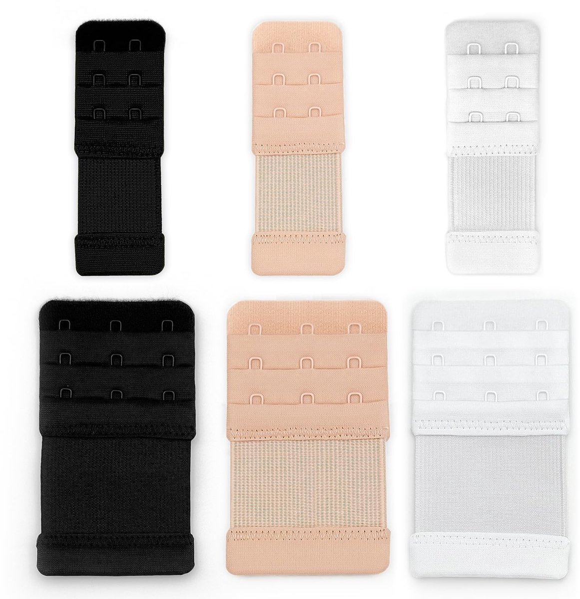 Dailygoods- BH-Extenders voor Extra Comfort - 3 Haken - 2 Haken - Katoen/Nylon - Afmetingen 10,4x5,5 cm - Verlengbanden voor Beha's - Beha Verlenger