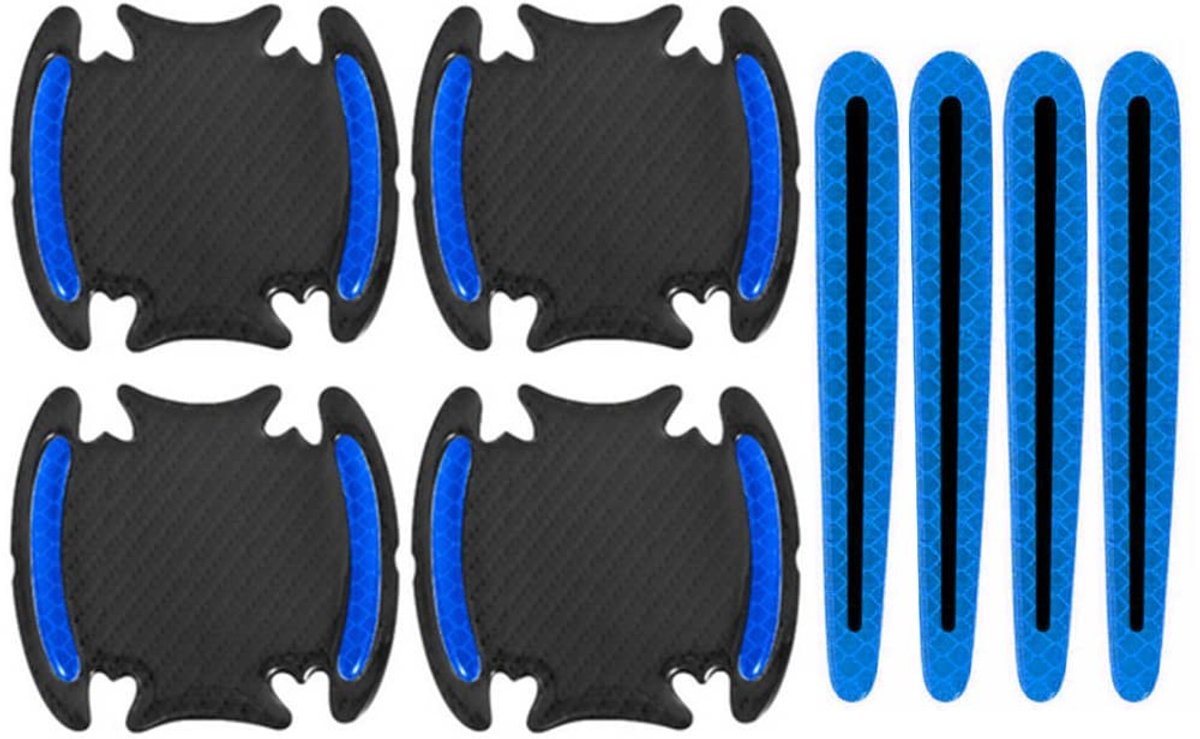 Dailygoods- Deurklink Reflecterende Strip - 8 Stuks - Anti-botsing Bescherming - Krasbescherming - Veiligheidsstickers - Dubbelzijdige Lijm - Microprisma Technologie - Deurbescherming