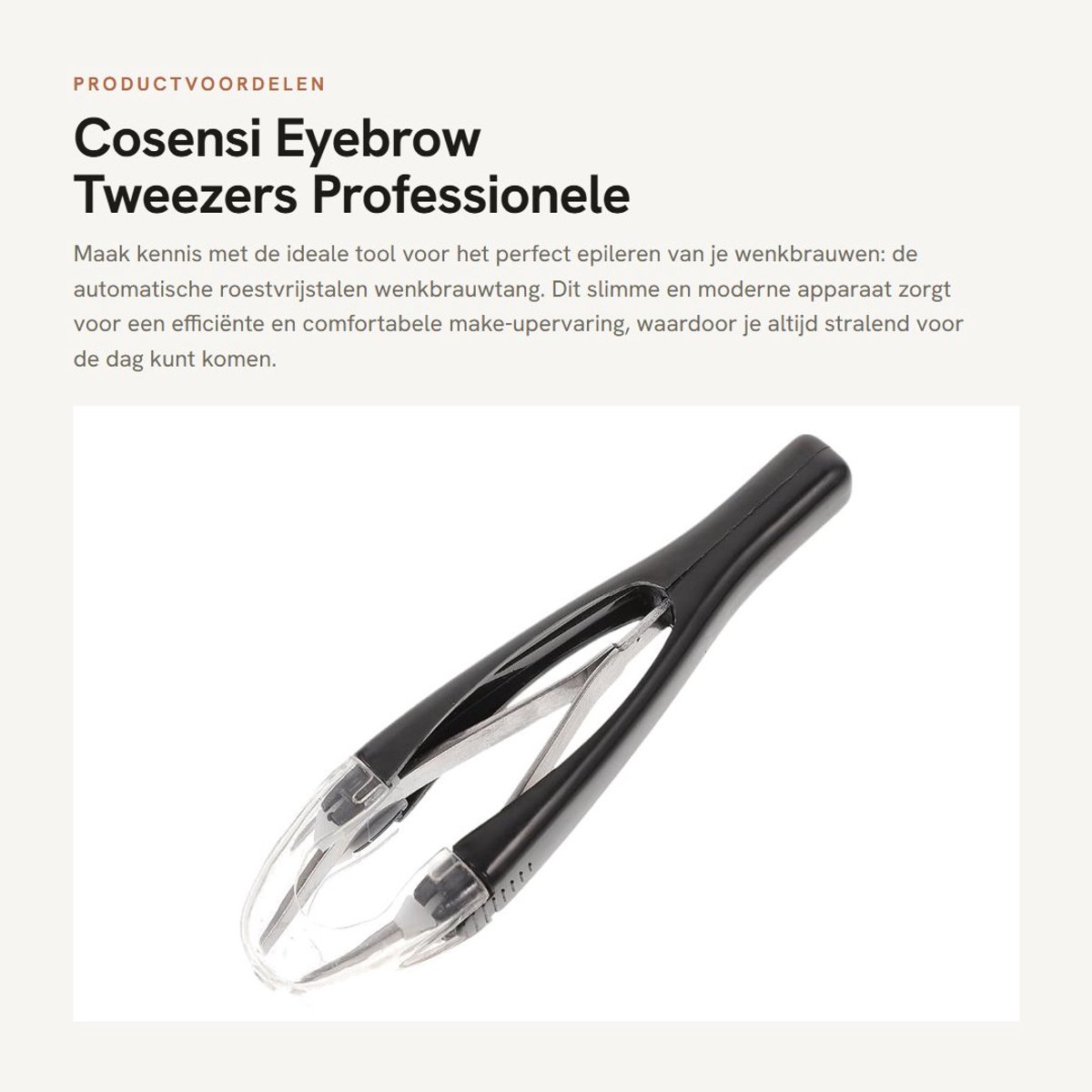 Inovra- Tweezers Automatisch Roestvrij Staal - Wenkbrauwpincet - Haarverwijdering - Compact Ontwerp - Efficiënte Make-up Ervaring - Mooi Cadeau - Epilators