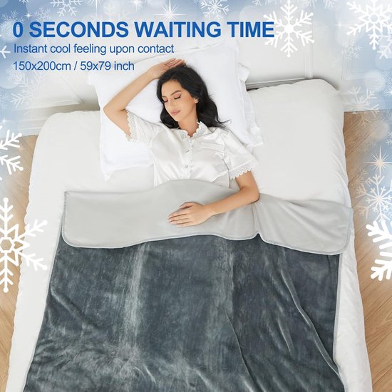 Thijox - Uplayteck Omkeerbare Comfort Koeldeken voor Hot Sleepers - Dubbelzijdige Koeldekens - Japanse Arc-Chill Q-Max>0.4 - Ideaal voor Warme Slapers van Thijox — afbeelding 3